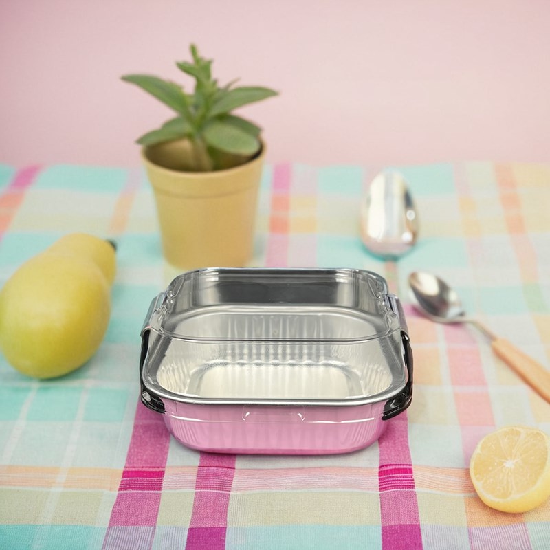 班戟包装盒芒果榴莲甜品蛋糕盒子铝箔盒正方形打包盒一次性1