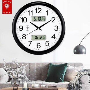 厅整点报时挂钟静音石英钟人语音中文说话音乐自动播报时挂钟表客