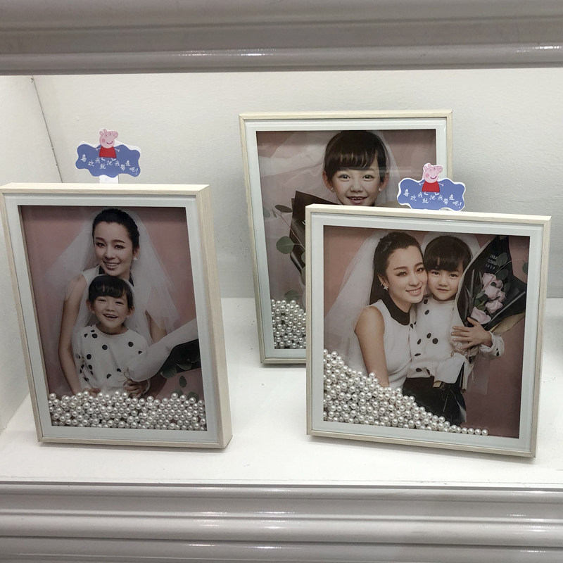 韩式现代婚纱照相框珍珠儿童影楼摆台相架