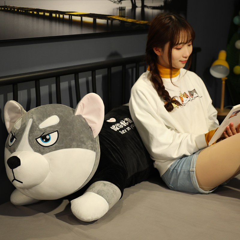 二哈士奇毛绒玩具趴趴狗公仔娃娃大抱枕女生床上陪你睡觉可爱玩偶