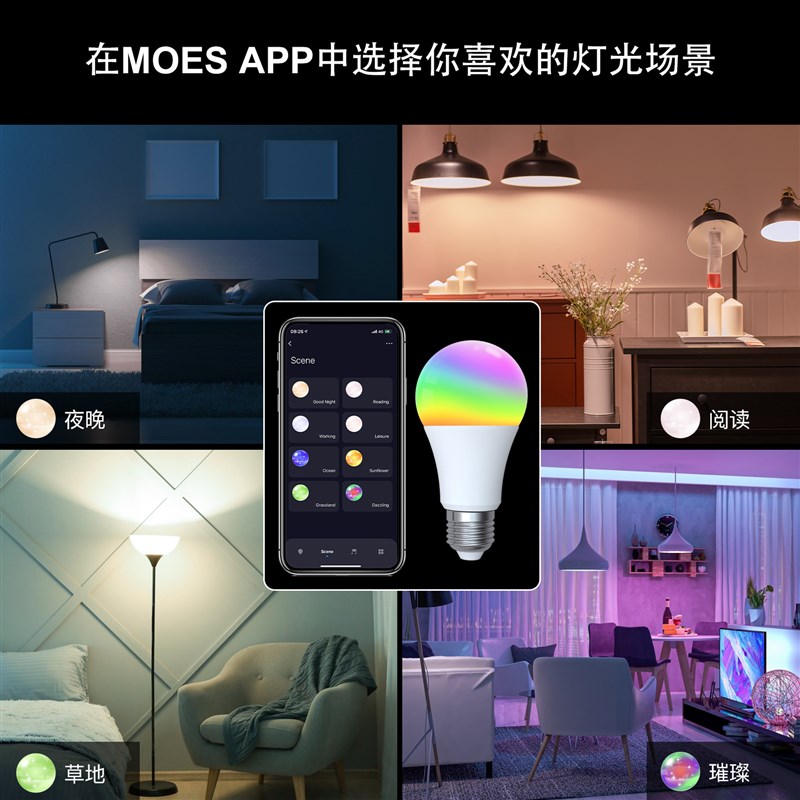涂鸦智能球泡灯遥控定时语音控制冷暖光智能灯泡