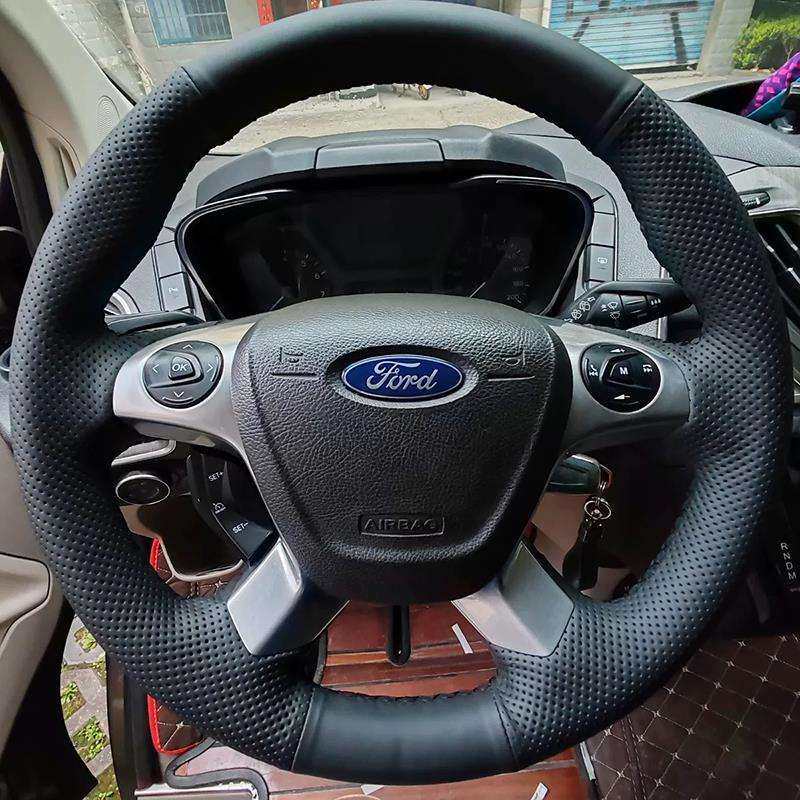 21-23款福特全顺方向盘套真皮18-20款途睿欧把套手缝专用全包款
