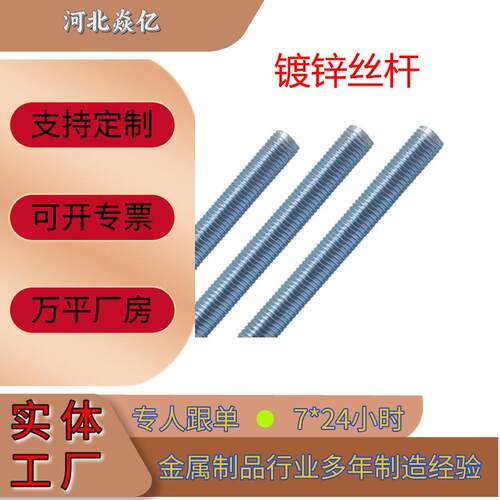 镀锌丝杠3米丝杆吊顶通丝螺杆全螺纹牙条丝杠吊杆螺柱专用螺栓