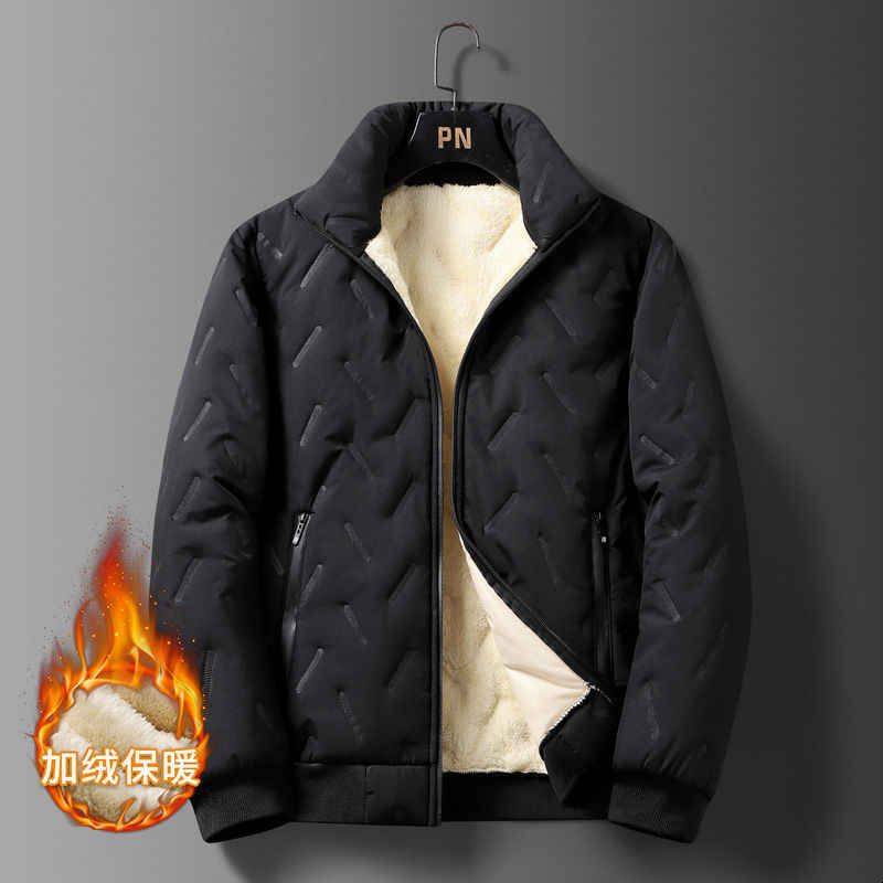 Fleece-lined Thickened at Men's Lamb Fleece tton-padded at M