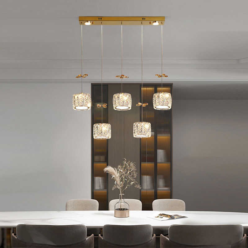 餐厅灯吊灯现代简约三头餐桌灯创意饭厅灯个性吧台水晶灯具轻奢