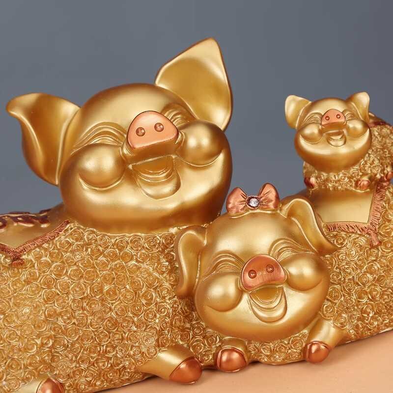 现代招财福猪吉祥物家居客厅饰品创意电视柜酒柜玄关业礼品
