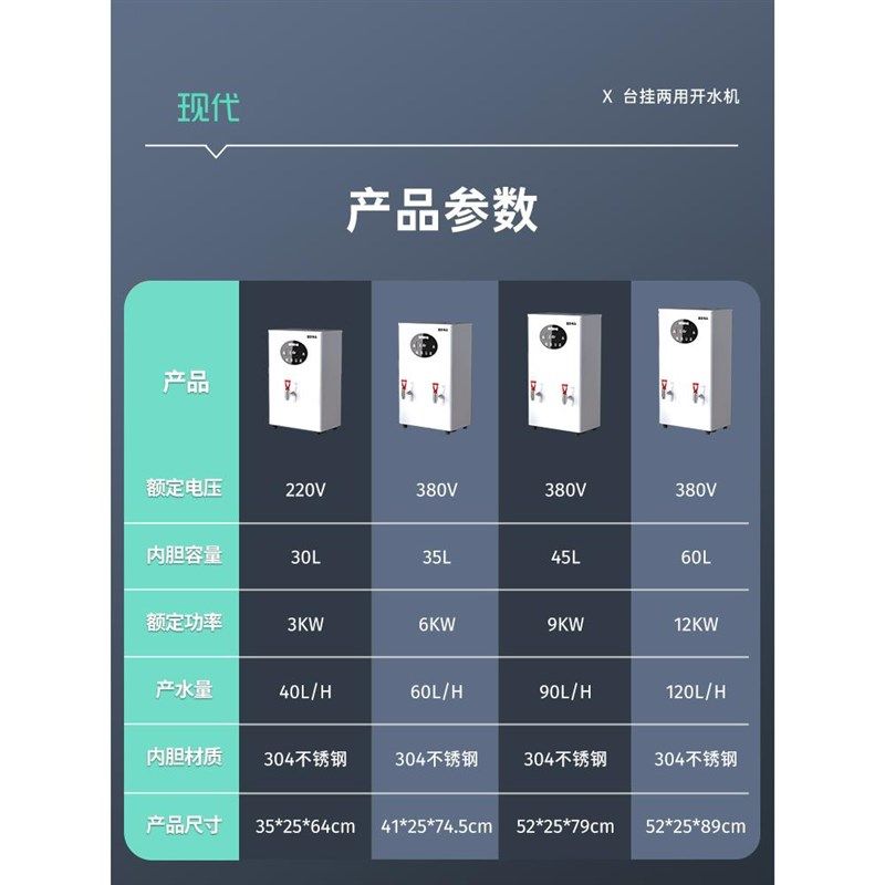 现代电热水器商用壁挂挂墙式热水器工厂水车间大容量烧水器