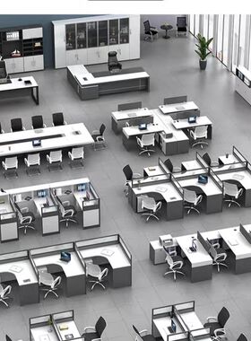新疆工位办公桌员工位现代职员屏风卡位办公室桌椅四人位