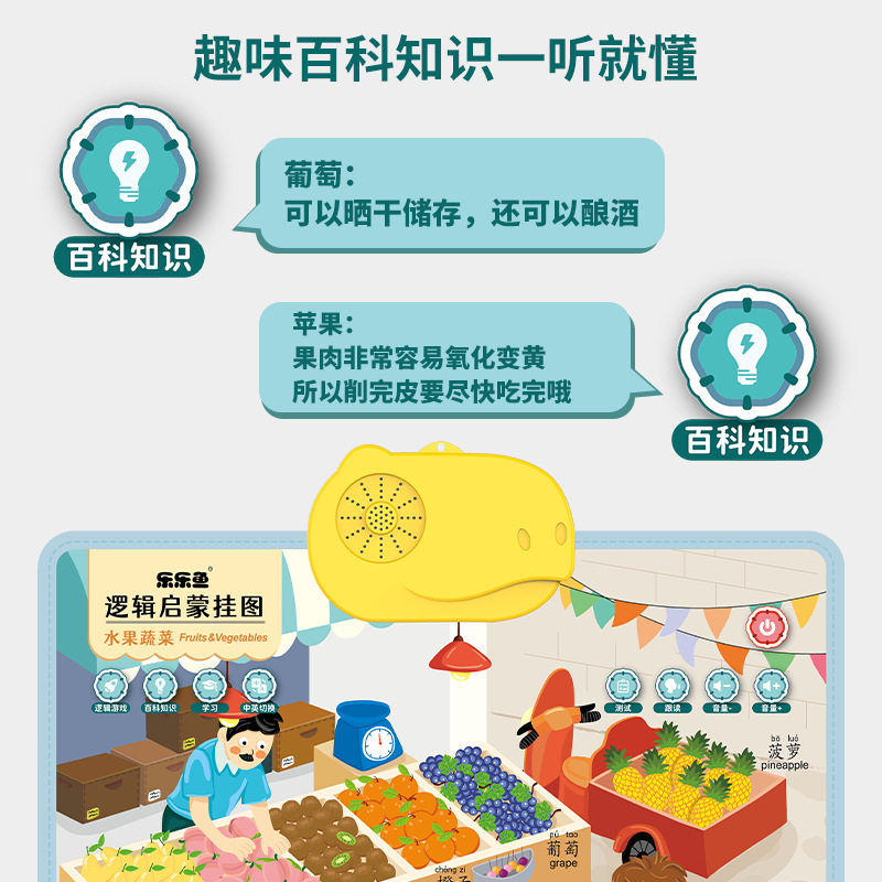 宝宝动物挂图幼儿童早教有声墙幼儿园语音点读发声启蒙认知