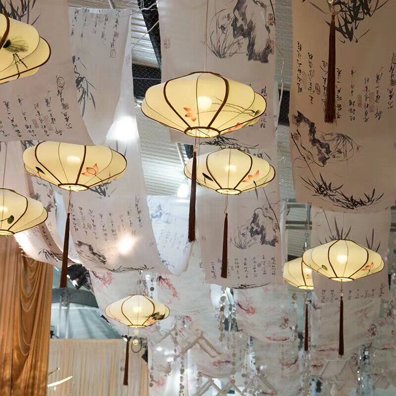 新中式婚礼手绘水墨画飞碟灯笼饭店火锅店装饰灯古典婚庆装饰布置,节庆用品/礼品,灯笼,淘宝优惠券,粉丝福利购,淘宝优惠卷