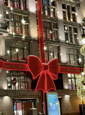 发光蝴蝶结 新年商场陈列橱窗摆件网红打卡龙年节日布置红色装饰