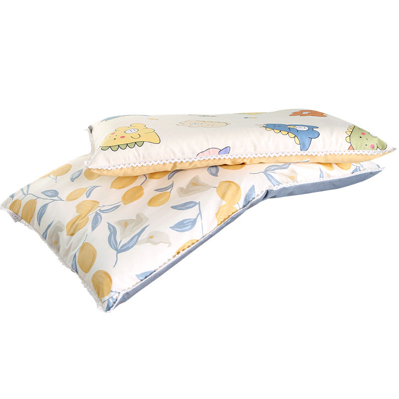 儿童护颈低枕学生枕头1全纯棉6岁幼儿园睡觉12宿舍4小孩宝宝秋冬