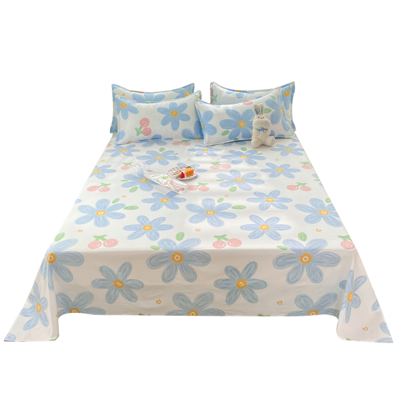 小清新床单单件儿童宿舍单人学生1.5m秋冬季双人纯水洗棉磨毛被单