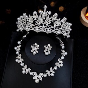 新款公主皇冠儿童高级感黄冠头饰主持人礼服配饰生日王冠演出发饰