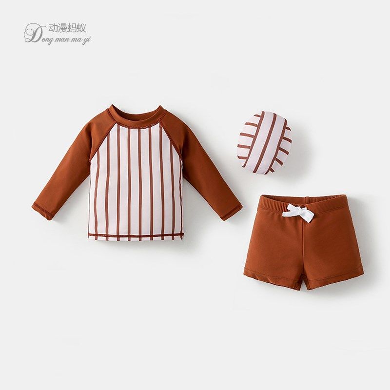 儿童长袖泳衣防晒分体泳裤2024新款男童条纹泳装简约男宝宝游泳衣,童装/婴儿装/亲子装,泳衣裤,淘宝优惠券,粉丝福利购,淘宝优惠卷