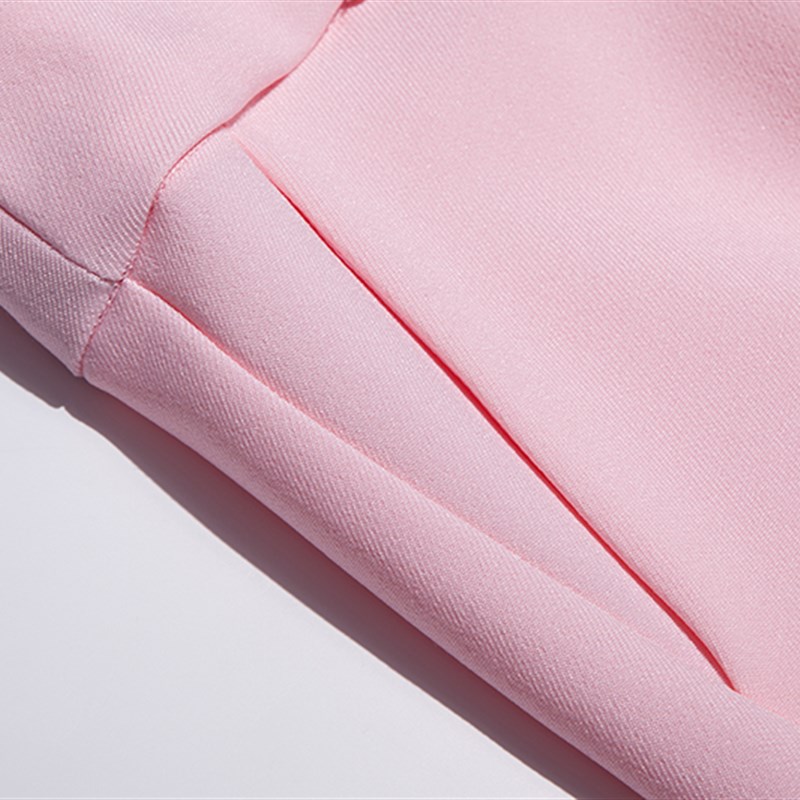 西装短裤女2024新款粉色夏季薄款高腰a字显瘦休闲外穿阔腿短裤女