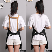 透气工作服女男士 帆布围裙夏季 薄款 定制logo印字家用厨房防水防油