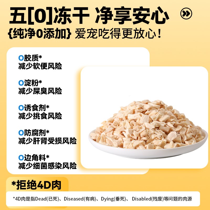 猫咪狗冻干鸡肉碎猫零食猫粮伴侣拌粮猫犬通用鸡胸肉鸡肉粒狗零食