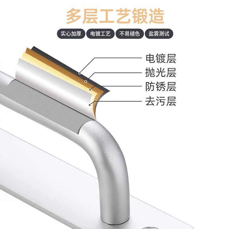 铝合金门把手手柄打孔玻璃门防盗门室内门窗推拉门明装大门拉手