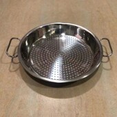 加厚不锈钢双耳蒸盘家用圆盘厨房冲密孔漏盘圆形沥水盘蒸包蒸饺盘