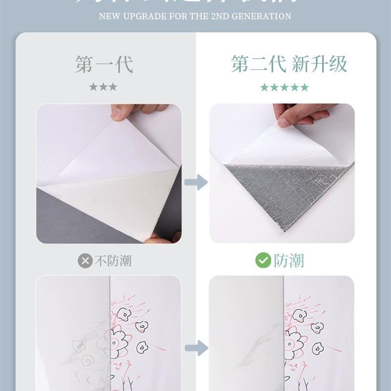 仿瓷砖墙贴厨房墙面装饰pvc防水防潮铝板贴纸墙壁墙纸铝塑板自粘