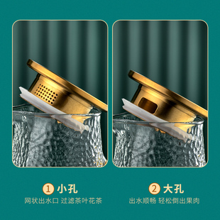 锤纹冷水壶凉水壶家用玻璃水壶耐热大容量茶壶扎壶冷凉水杯套装