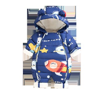 婴儿衣服秋冬季外出抱衣宝宝加绒羽绒棉服新生幼儿连体衣冬装外套