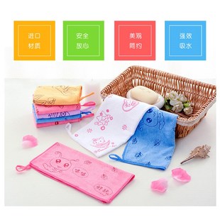 幼儿园毛巾带挂绳儿童专用小方巾比纯棉吸水四方手绢结婚回礼喜帕