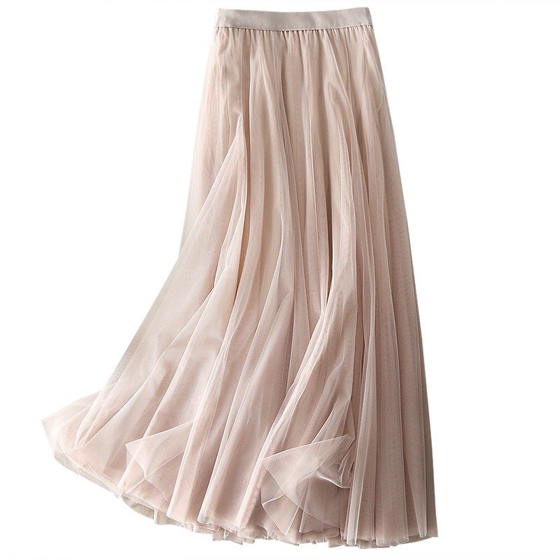 24春装新款高腰中长款纱裙半身裙网纱裙显瘦a字裙百搭长裙仙女裙,女装/女士精品,半身裙,淘宝优惠券,粉丝福利购,淘宝优惠卷