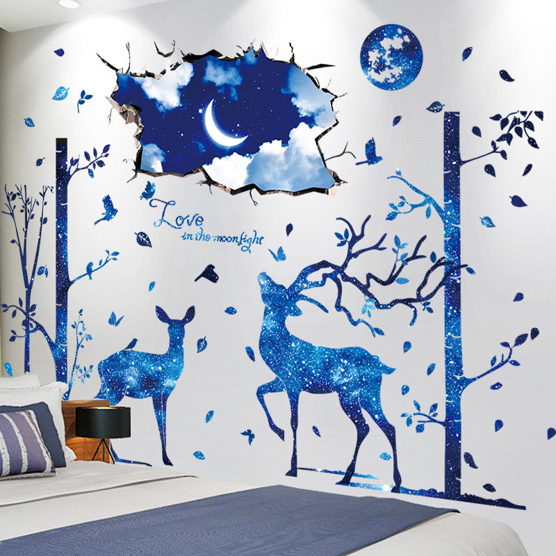 墙贴纸墙上装饰品贴画寝室遮丑补洞墙画墙面墙壁大图案背景男生,家居饰品,软装墙贴,淘宝优惠券,粉丝福利购,淘宝优惠卷