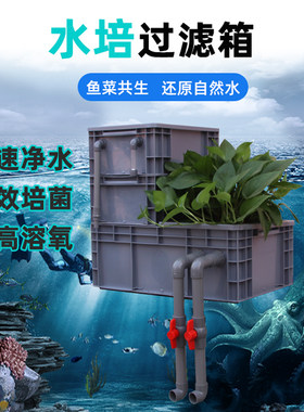 鱼池生态过滤箱鱼缸水培上置过滤盒锦鲤池外置循环系统水族种花草