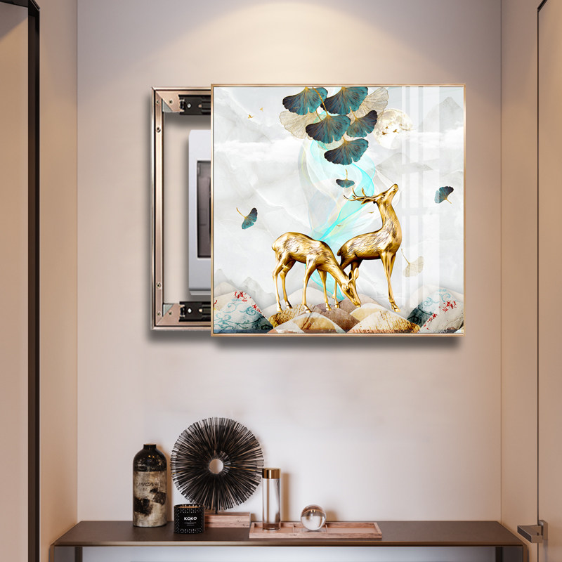 抽象北欧简约电表箱装饰画可推拉开关盒配电箱遮挡画电闸盒正方形,家居饰品,现代装饰画,淘宝优惠券,粉丝福利购,淘宝优惠卷