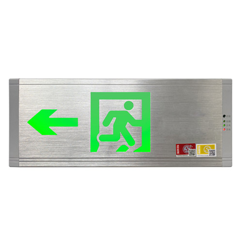 铝合金拉丝面板墙面嵌入安全出口疏散标志灯消防应急暗装通道示灯