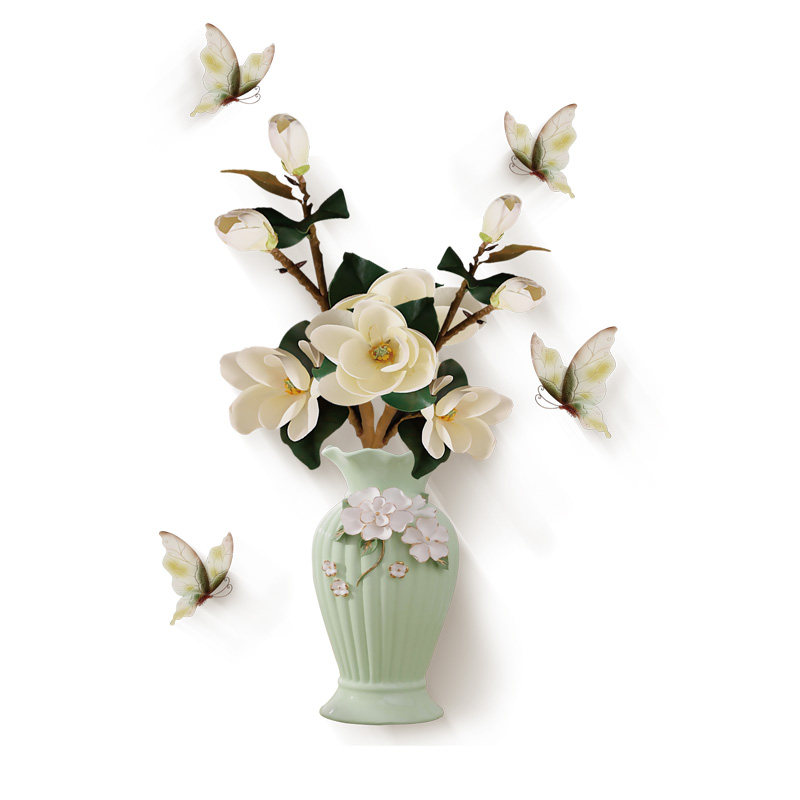 中国风花瓶3d立体墙贴画客厅电视背景墙壁纸自粘卧室装饰墙面贴纸,家居饰品,软装墙贴,淘宝优惠券,粉丝福利购,淘宝优惠卷