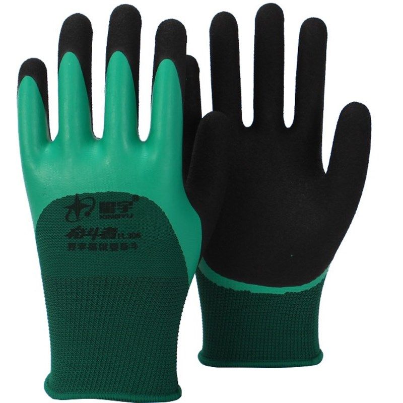 星宇奋斗者FL306弹力星喷盐磨砂耐磨防滑柔软透气劳保防护手套