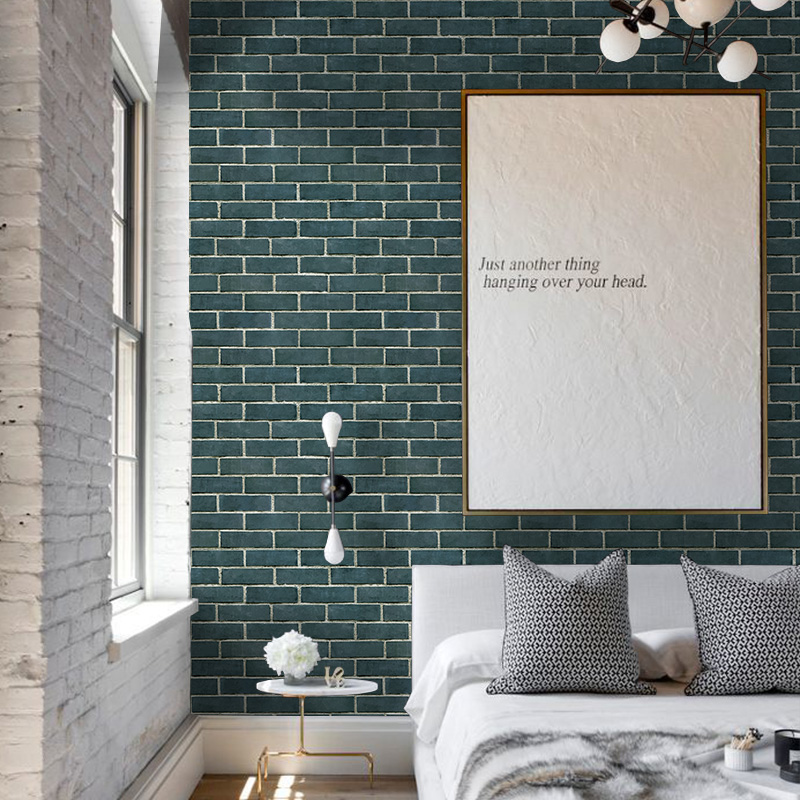 中式复古砖纹仿砖自粘墙纸3d立体自贴壁纸PVC防水背景墙店铺装饰