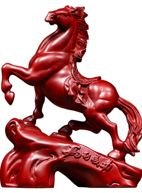 红花梨实木雕马摆件新中式马到成功家居客厅办公桌面装饰工艺礼品