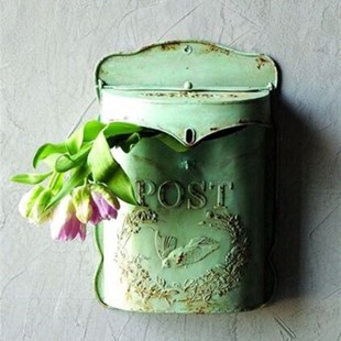 户外花园法式乡村铁艺杂货墙上装饰复古做旧信箱邮箱花店收纳挂件