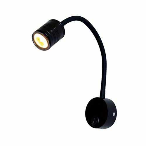 led软管射灯3W带开关明装床头阅读灯酒店客房弯管长杆背景墙壁灯