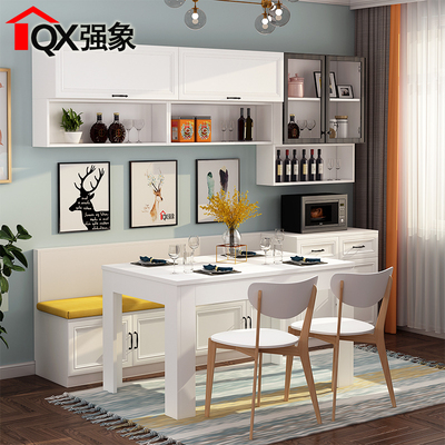 强象简约餐厅卡座餐边柜餐桌组合家用小户型靠墙酒柜储物柜G-232