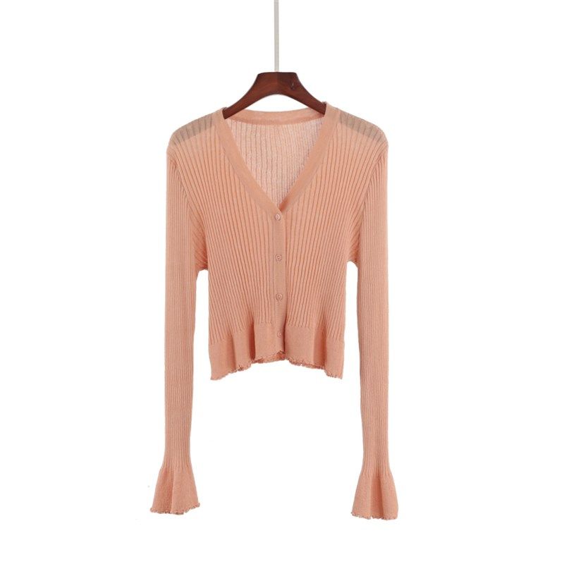 2024夏季短款气质时尚显瘦针织衫女喇叭袖防晒衣搭配裙子的空调衫,女装/女士精品,毛针织衫,淘宝优惠券,粉丝福利购,淘宝优惠卷