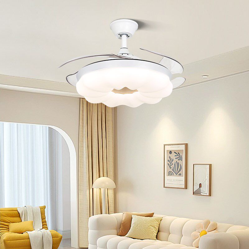 奥宏52寸隐形吊扇灯餐厅简约家用电扇时尚卧室客厅灯智能风扇吊灯