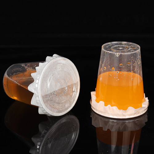 奶茶外卖打包一次性防溢纸密封打包封口膜饮品垫片咖啡防漏纸杯垫