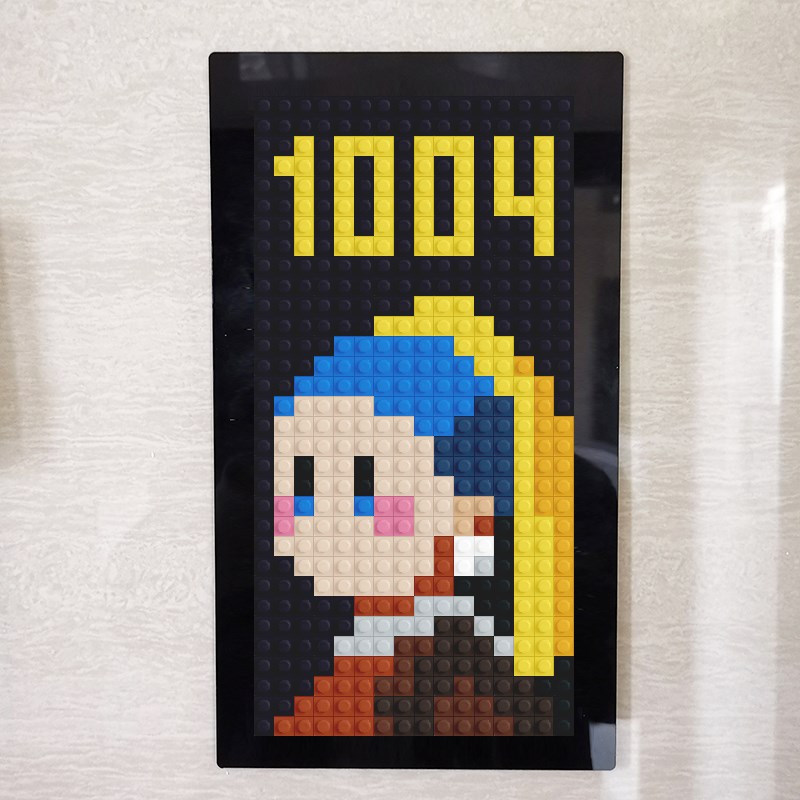 入户门牌积木门牌 带珍珠耳环的少女创意门牌磁吸无痕立体门牌