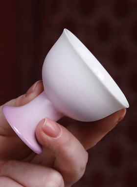 戴玉堂陶瓷酒杯高脚供杯关公财神小号贡杯家用敬茶杯净水杯供水杯