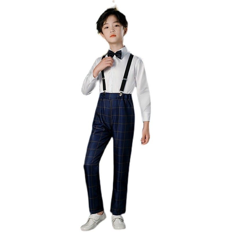 儿童花童礼服男孩小西装套装主持人钢琴演出男童朗诵合唱服装秋冬