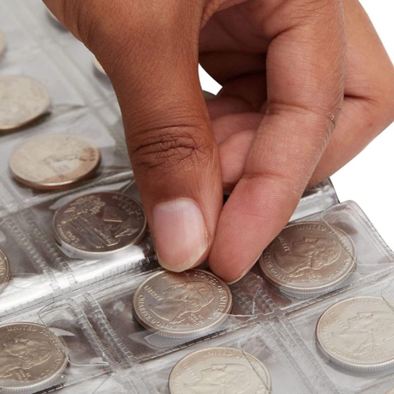 硬币收藏册竖款120口袋纪念币邮票硬币勋章收藏夹带盖钱币收纳册,文具电教/文化用品/商务用品,卡套/证件套,淘宝优惠券,粉丝福利购,淘宝优惠卷