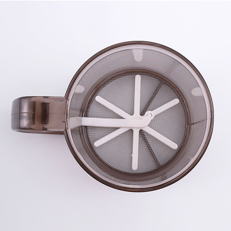 家用塑料半自动面粉筛烘焙工具厨房工具手动杯式面粉筛不锈钢筛网