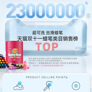 美乐儿童蜡笔丝滑旋转油画棒色宝宝脏手安全无毒水洗画笔