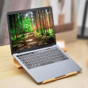 木制笔记本电脑支架 moo桌面垫增高托架子木质散热器底座